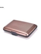 Fém kártyatartó bordás barna