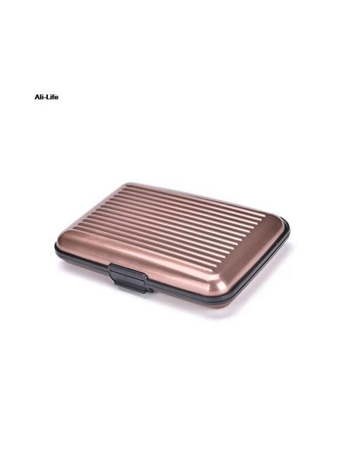 Fém kártyatartó bordás barna