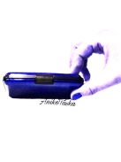 Fém kártyatartó bordás metál kék