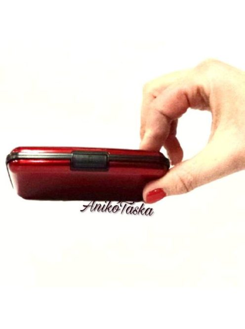 Fém kártyatartó bordás rózsaszín