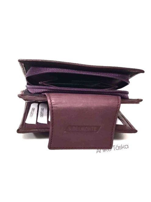 S. BELLMONTE kártyatartós belső patentos pénztárca lila
