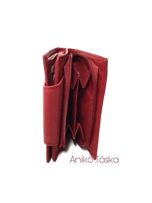 S. BELLMONTE kártyatartós belső patentos pénztárca piros
