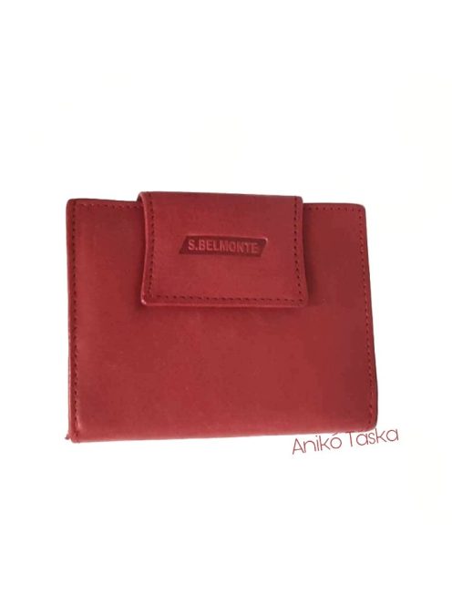 S. BELLMONTE kártyatartós belső patentos pénztárca piros