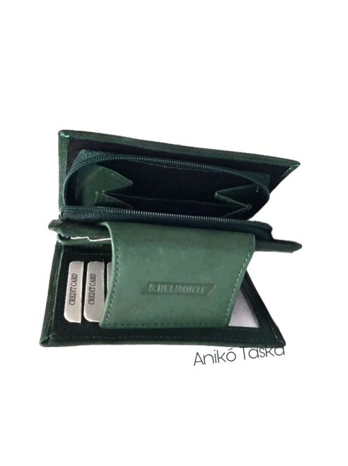 S. BELLMONTE kártyatartós belső patentos pénztárca zöld