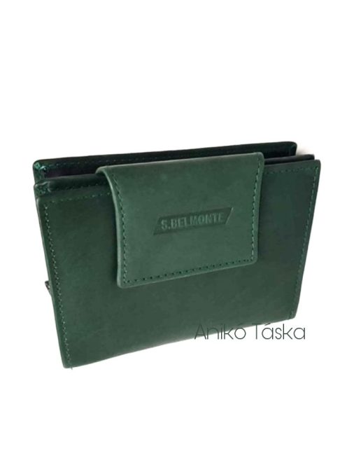 S. BELLMONTE kártyatartós belső patentos pénztárca zöld