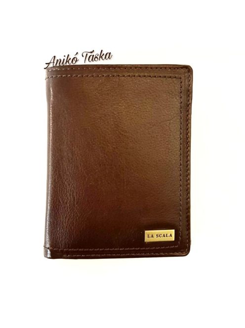Álló fazonú bőr férfi irattárca barna LaScala