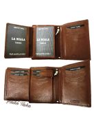 Álló fazonú bőr férfi irattárca barna LaScala