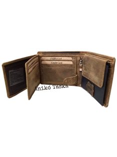  Vadász férfi bőr pénztárca Retró autós zsiga nem kapcsos belül kapcsos