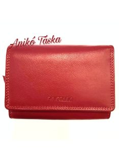   Fedeles bőr női pénztárca dupla aprópénztartóval piros La Scala