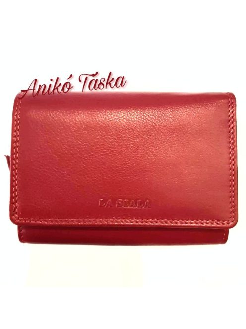 Fedeles bőr női pénztárca dupla aprópénztartóval piros La Scala