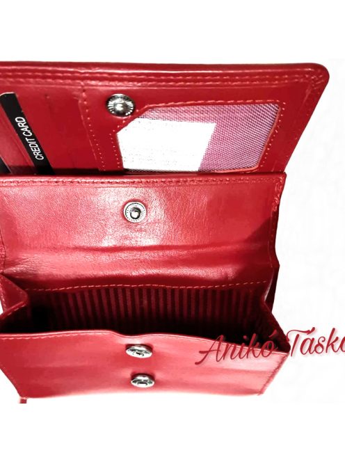 Fedeles bőr női pénztárca dupla aprópénztartóval piros La Scala