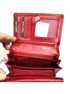 Fedeles bőr női pénztárca dupla aprópénztartóval piros La Scala
