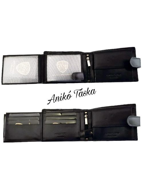 Férfi bőr pénztárca belül patentos sok kártyás barna Vester