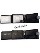 Férfi bőr pénztárca belül patentos sok kártyás fekete Vester