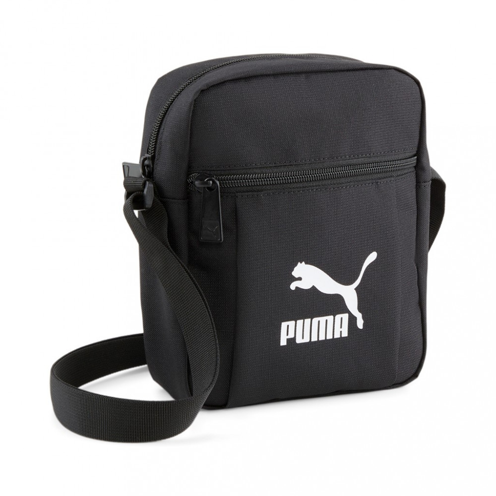 Puma kis férfi oldaltáska klasszikus két cipzáras fekete
